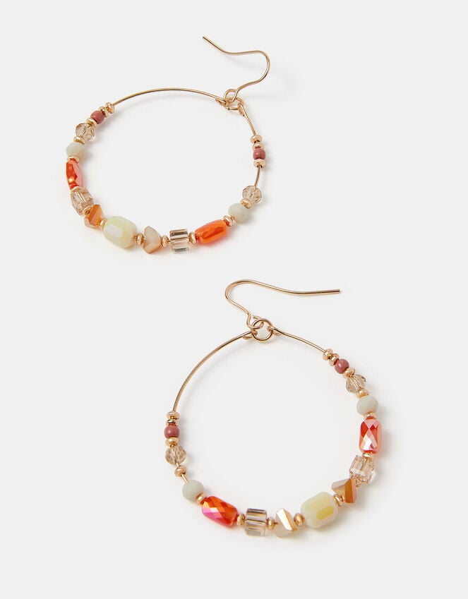accessorize Beaded Hoop Mid Drop Earrings