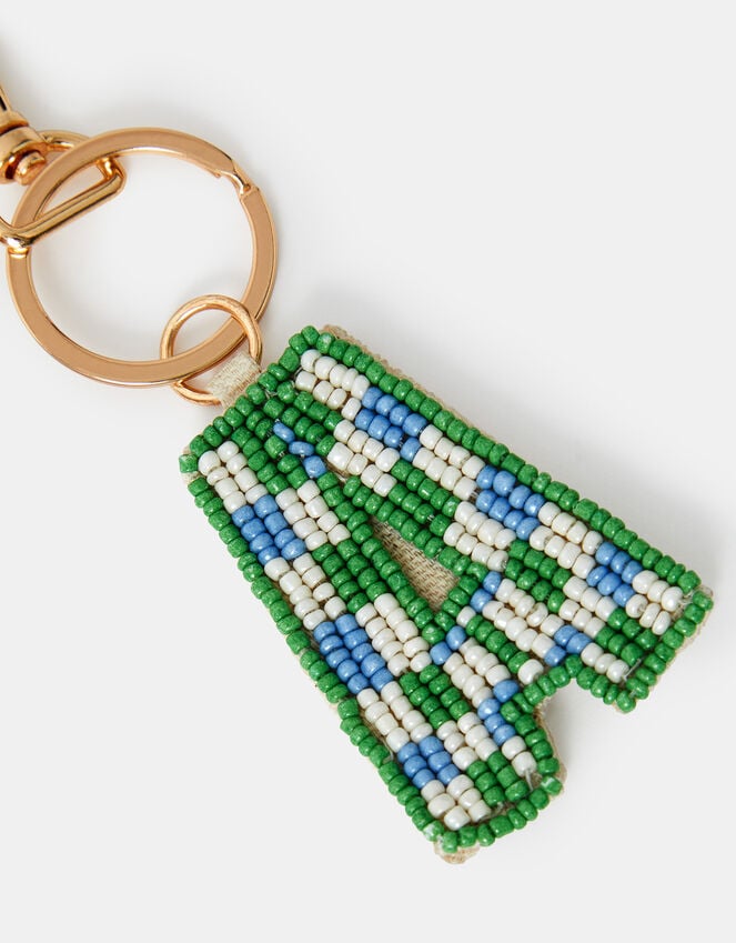 Accessorize Beaded Initial Keyring Multi