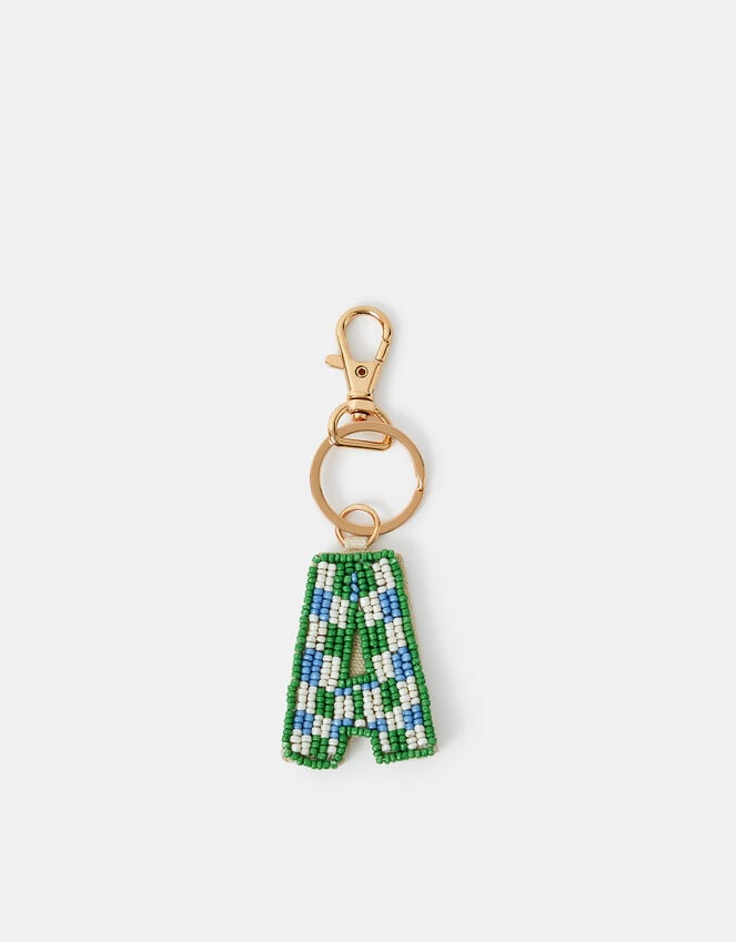 accessorize Beaded Initial Keyring Multi
