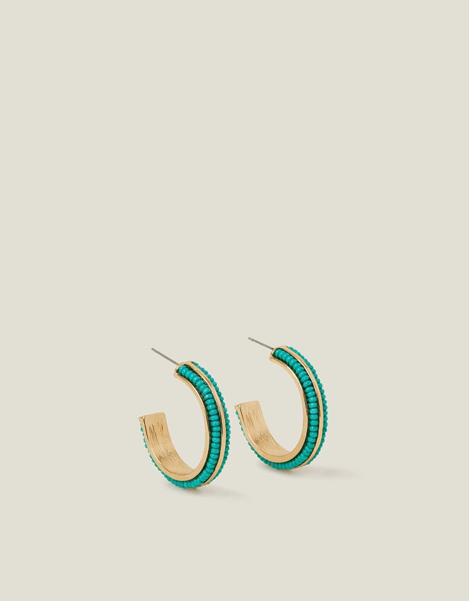 Accessorize Beaded Inlay Hoop Earrings
