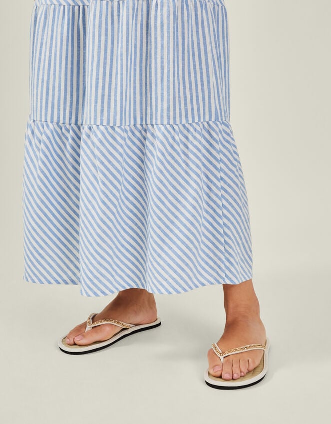 Accessorize Beaded Seagrass Flip Flops Cream