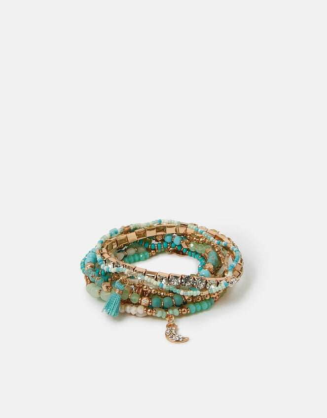 Accessorize Beaded Stretch Bracelets Turquoise