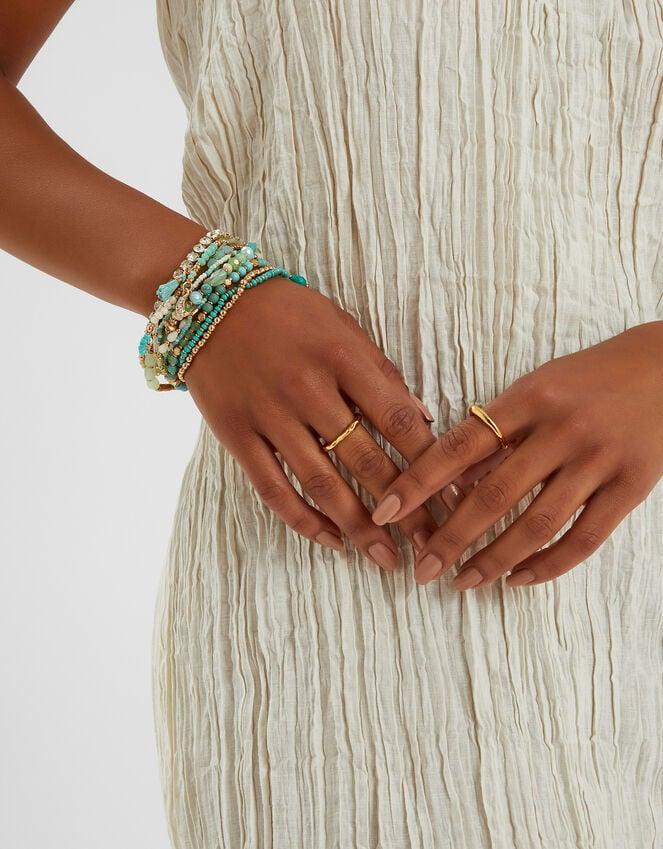 Accessorize Beaded Stretch Bracelets Turquoise