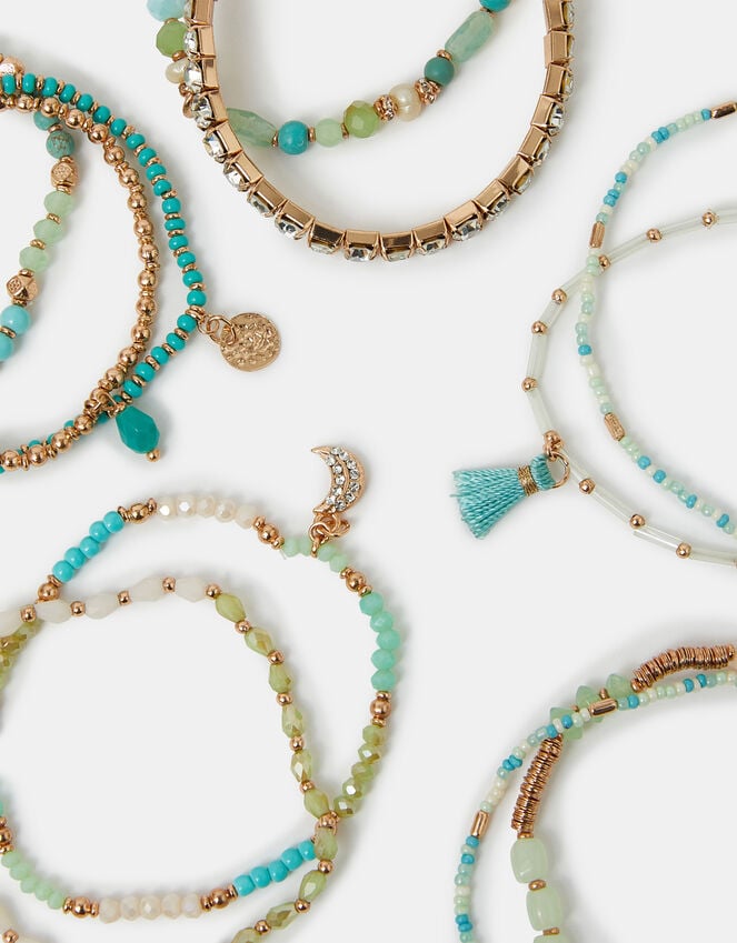 accessorize Beaded Stretch Bracelets Turquoise