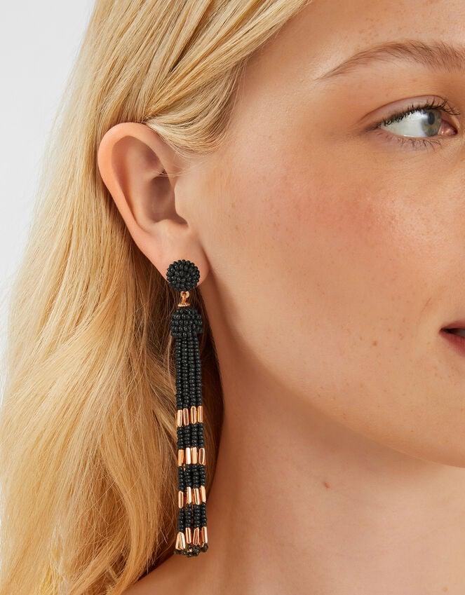 Accessorize Beaded Tassel Drop Earrings