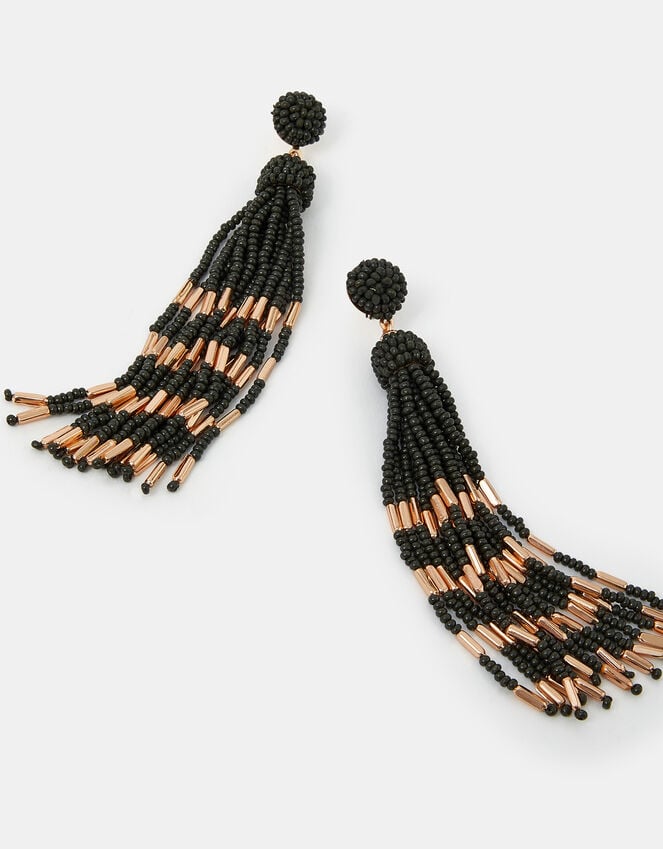 accessorize Beaded Tassel Drop Earrings