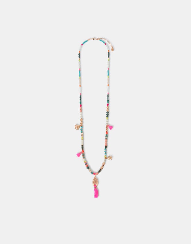 Accessorize Beaded Tassel Rope Longline Necklace
