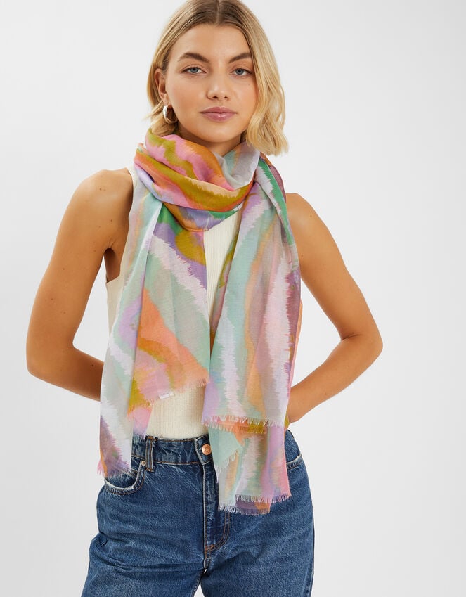 Accessorize Blurred Wave Print Scarf