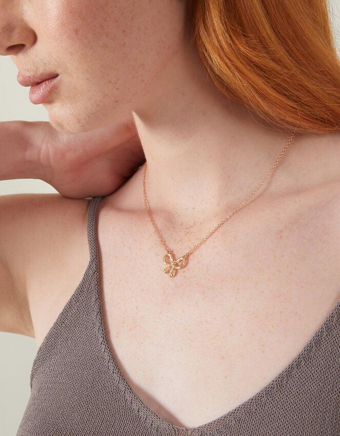 Accessorize Bow Pendant Necklace