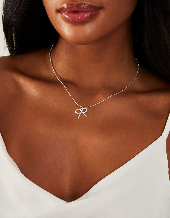 Accessorize Bow Pendant Necklace