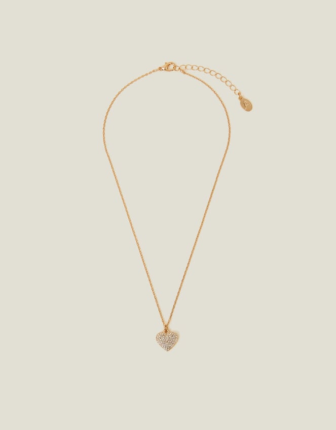 Accessorize Boxed Pavé Heart Pendant Necklace