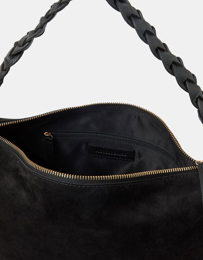 Accessorize Braided Strap Suede Shoulder Bag