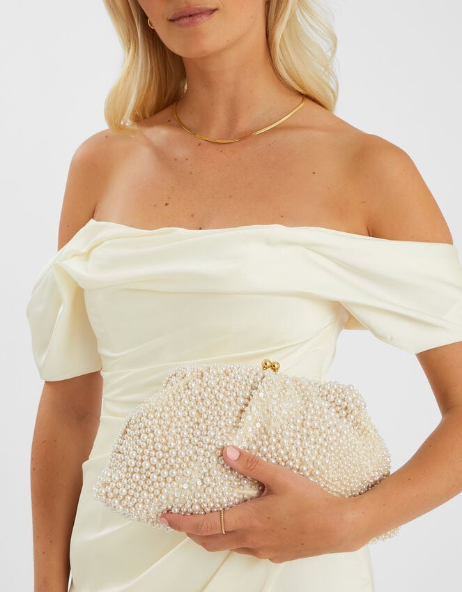 accessorize Bridal Cloud Pearl Beaded Mini Bag