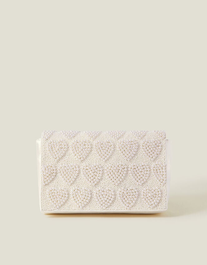 Accessorize Bridal Pearl Heart Clutch Bag