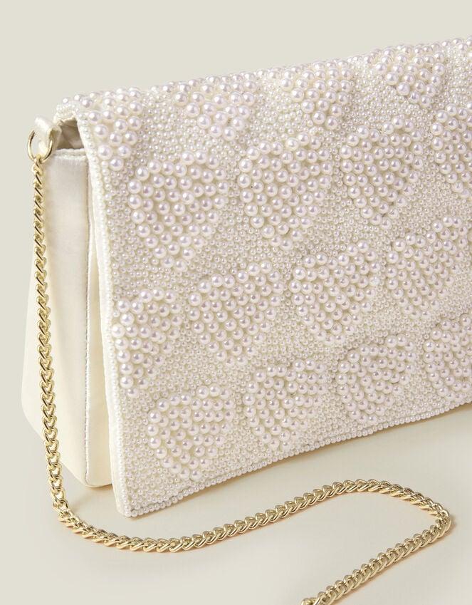 Accessorize Bridal Pearl Heart Clutch Bag