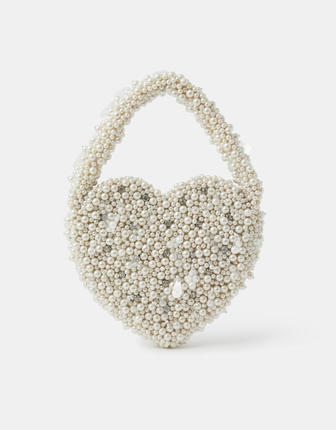 Accessorize Bridal Pearl Heart Handbag