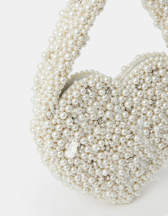 Accessorize Bridal Pearl Heart Handbag