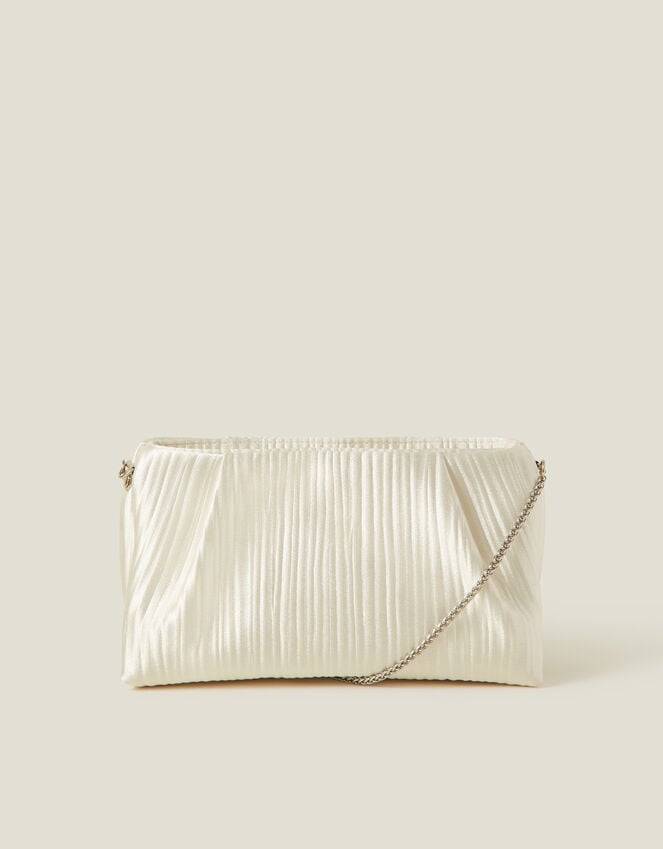 accessorize Bridal Pleated Satin Clutch Bag