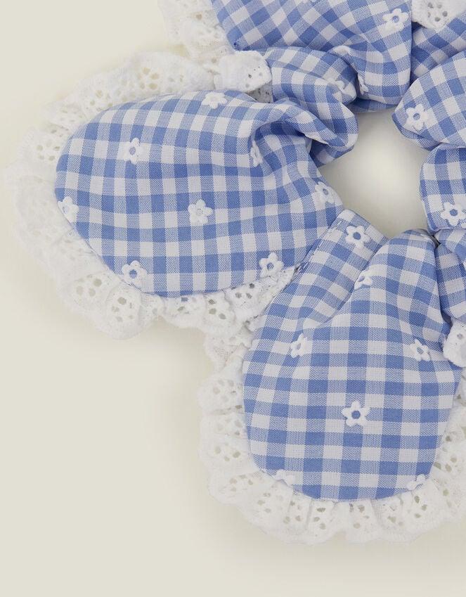 Accessorize Broderie Gingham Flower Hair Scrunchie