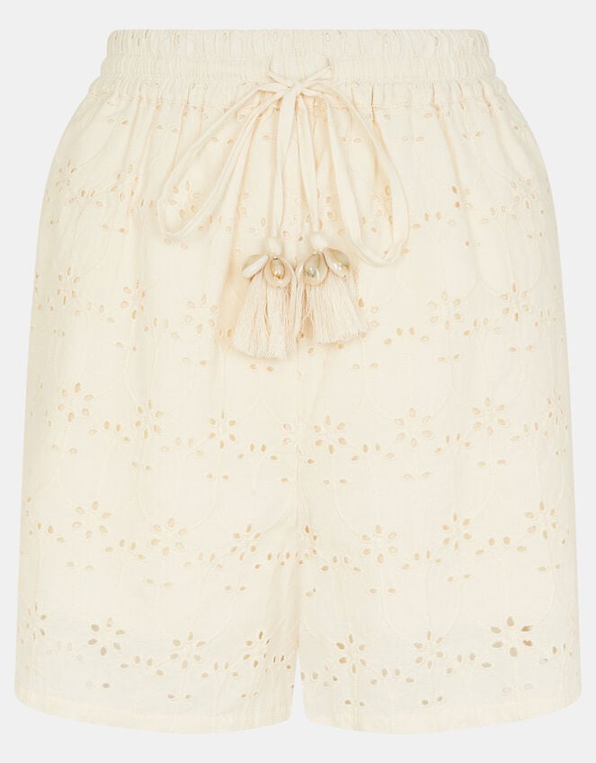 Accessorize Broderie High Waist Shorts Cream