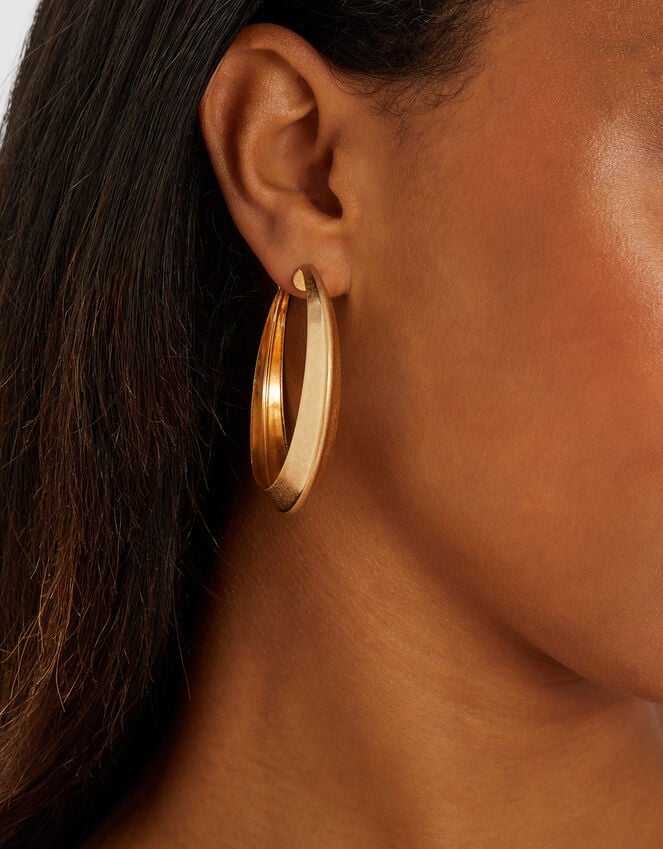 Accessorize Brushed Statement Hoop Earrings