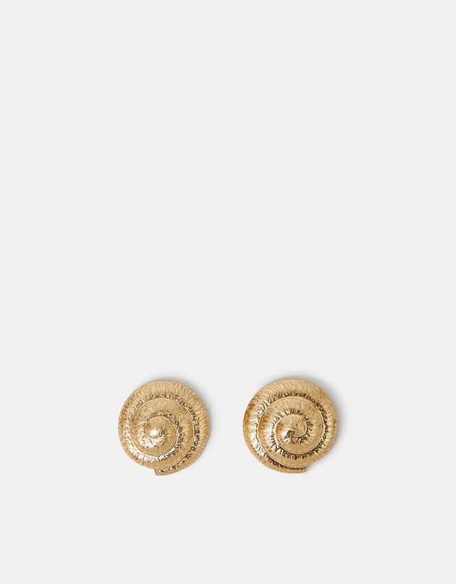 Accessorize Brushed Swirl Statement Earrings Gold