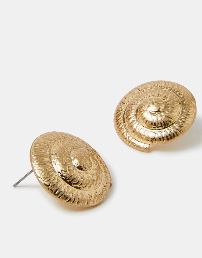 accessorize Brushed Swirl Statement Earrings Gold