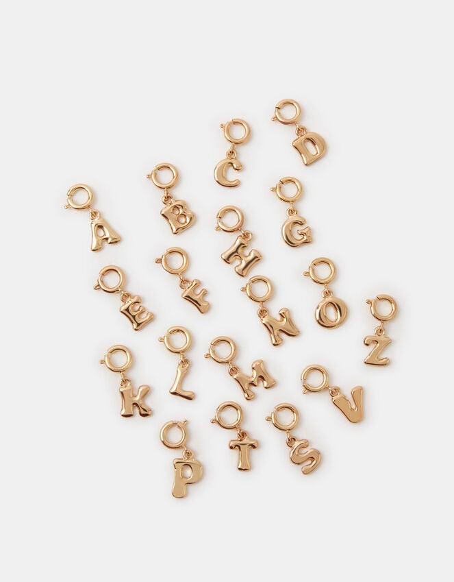 Accessorize Bubble Initial Jewellery Charm Gold