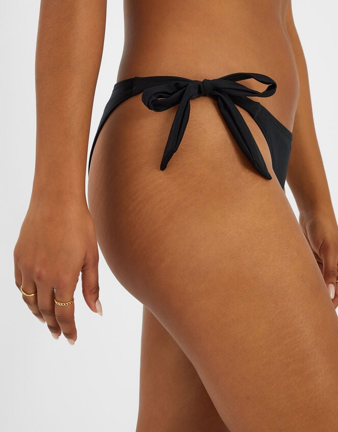 Accessorize Bunny Side Tie Bikini Bottoms Black
