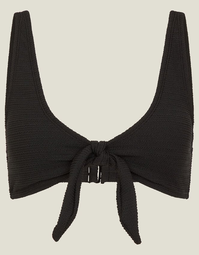 Accessorize Bunny Tie Bikini Top Black
