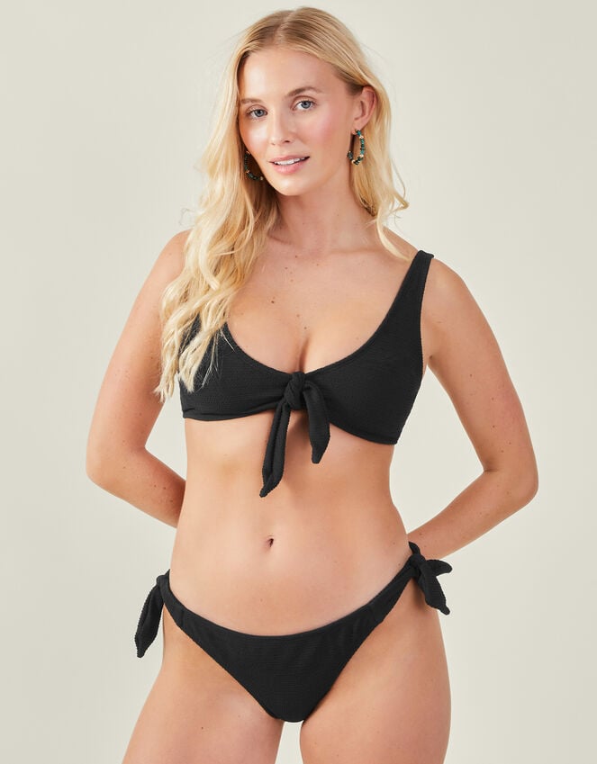 accessorize Bunny Tie Bikini Top Black