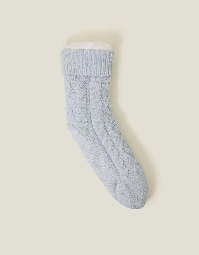 accessorize Cable Knit Slipper Socks Grey