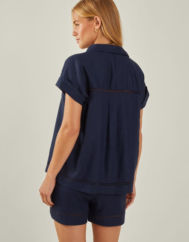 Accessorize Cap Sleeve Boxy Shirt Blue