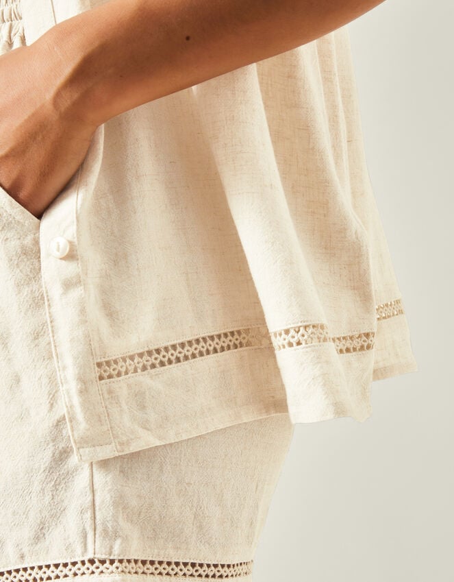 Accessorize Cap Sleeve Boxy Shirt Camel