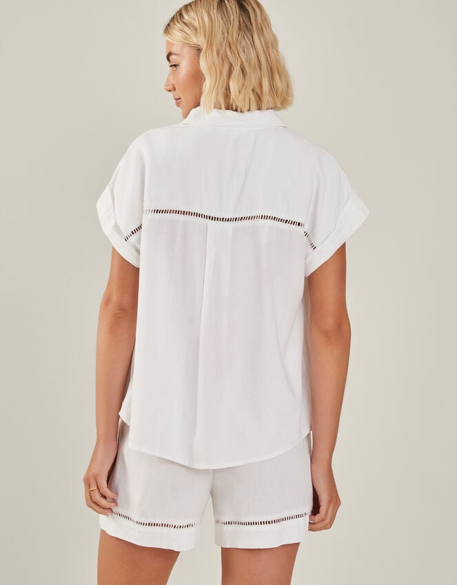 Accessorize Cap Sleeve Pocket Shirt White