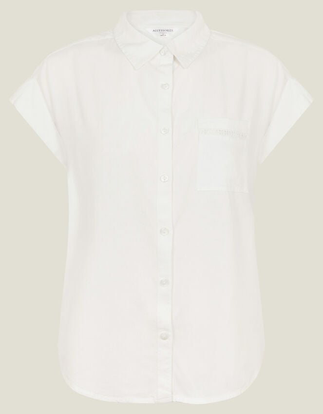 Accessorize Cap Sleeve Pocket Shirt White