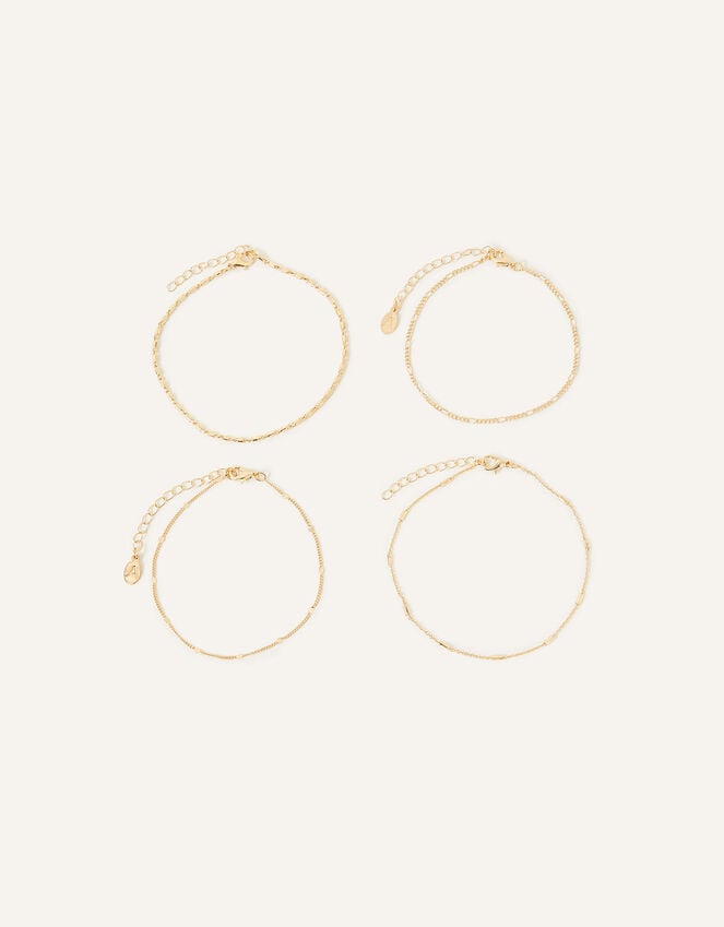 Accessorize Chain Anklets 4 Pack