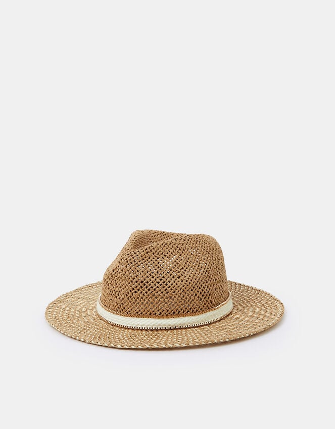 accessorize Chain Trim Fedora Hat