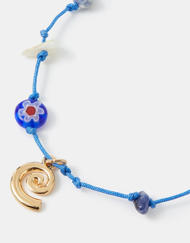 accessorize Charm & Bead Cord Anklet