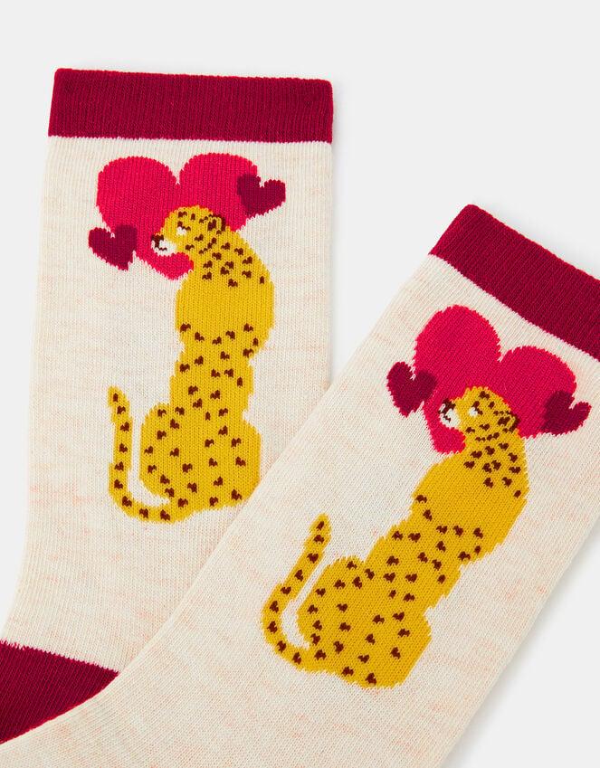 Accessorize Cheetah Heart Print Socks
