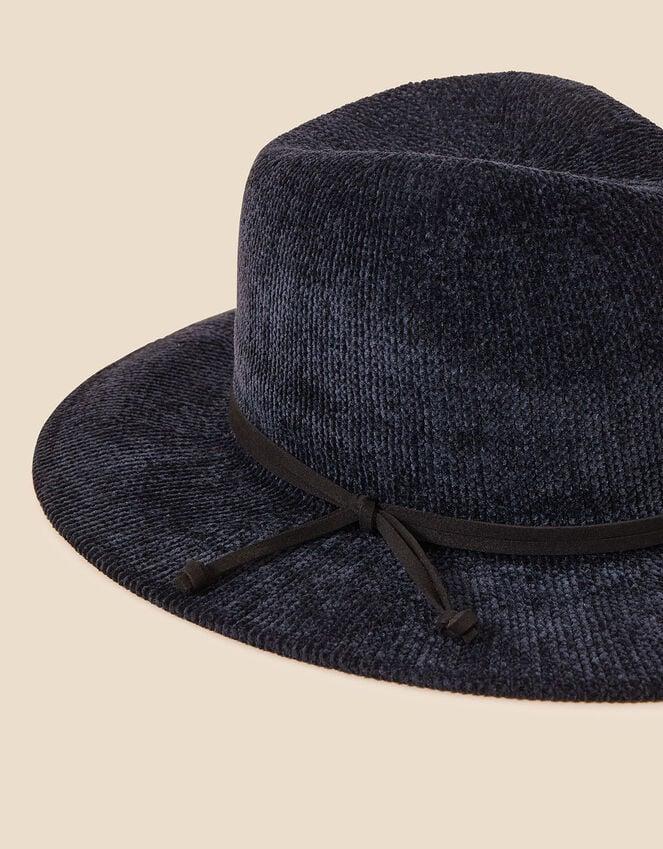 Accessorize Chenille Packable Fedora Hat Blue