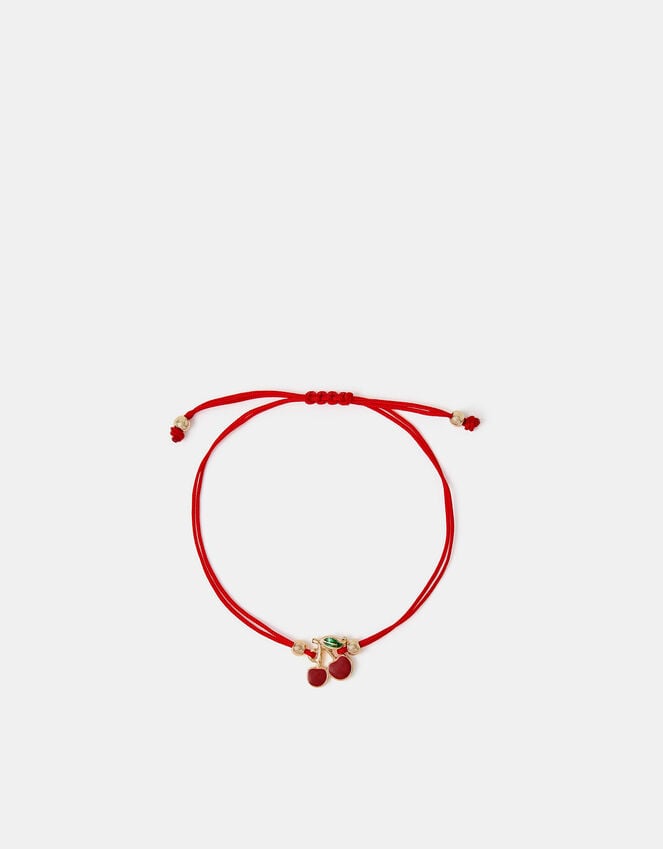 Accessorize Cherry Charm Cord Bracelet