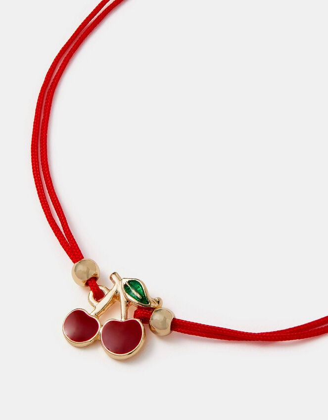 accessorize Cherry Charm Cord Bracelet