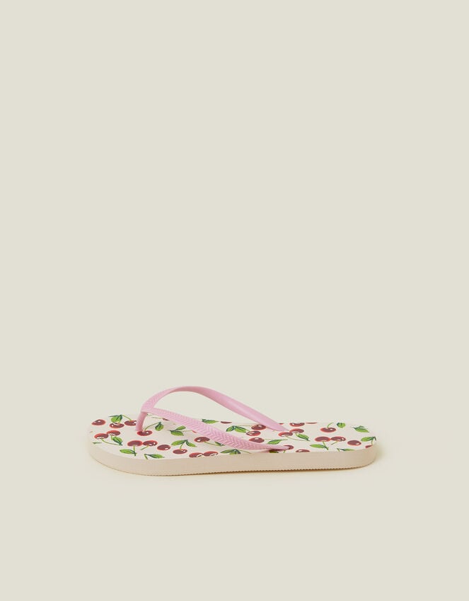 Accessorize Cherry Print Flip Flops Red