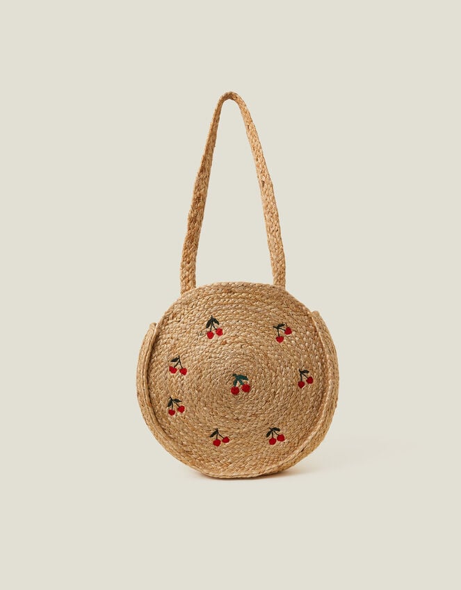 Accessorize Cherry Round Jute Shoulder Bag