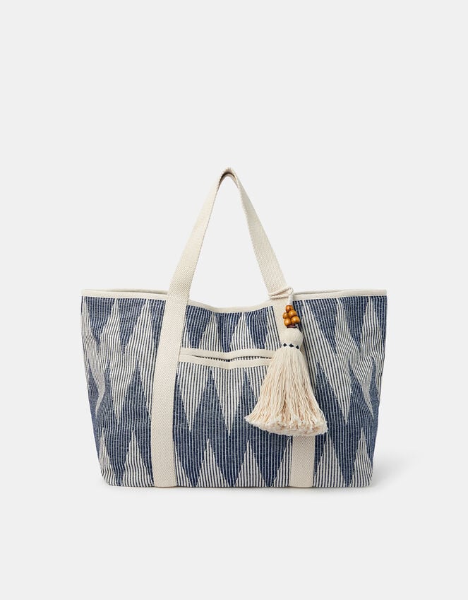 accessorize Chevron Canvas Beach Bag
