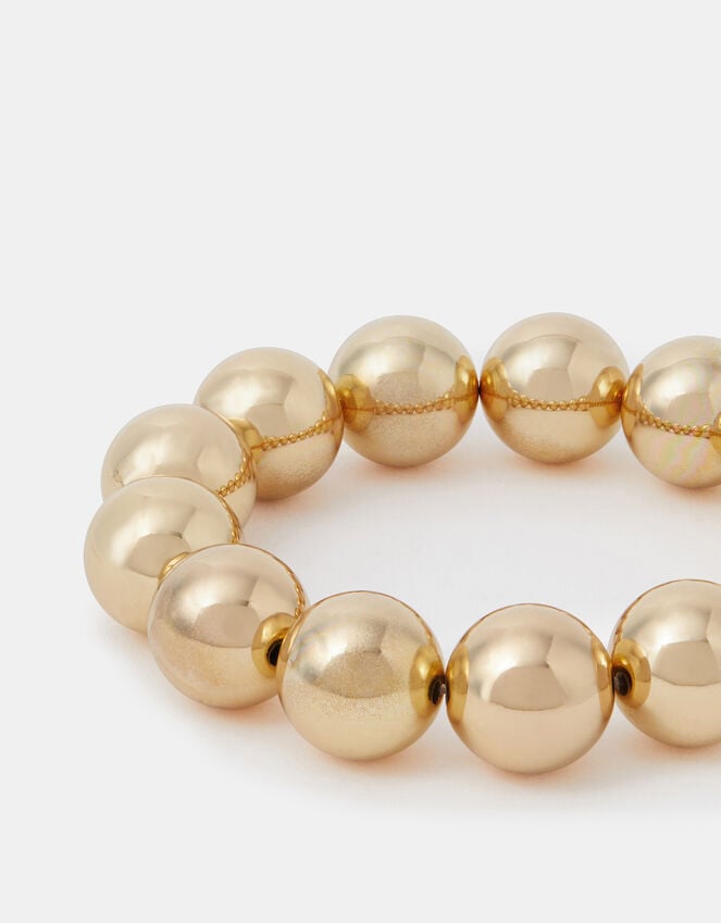 accessorize Chunky Bead Bracelet Gold
