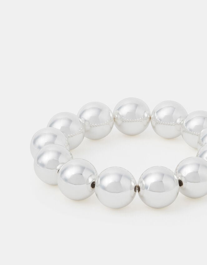 accessorize Chunky Bead Bracelet Silver