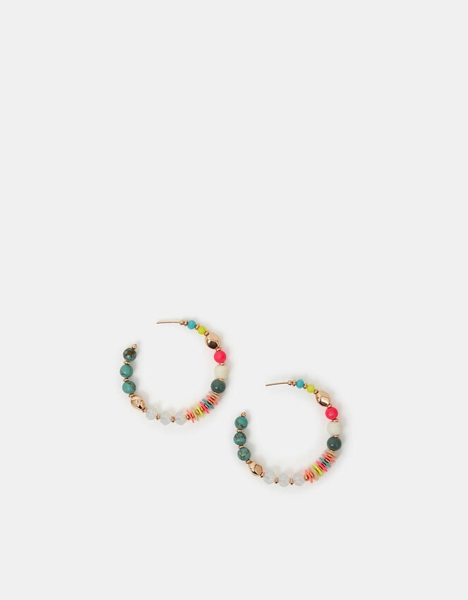 Accessorize Chunky Beaded Hoop Earrings