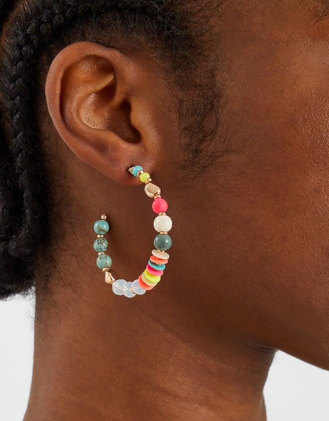 Accessorize Chunky Beaded Hoop Earrings